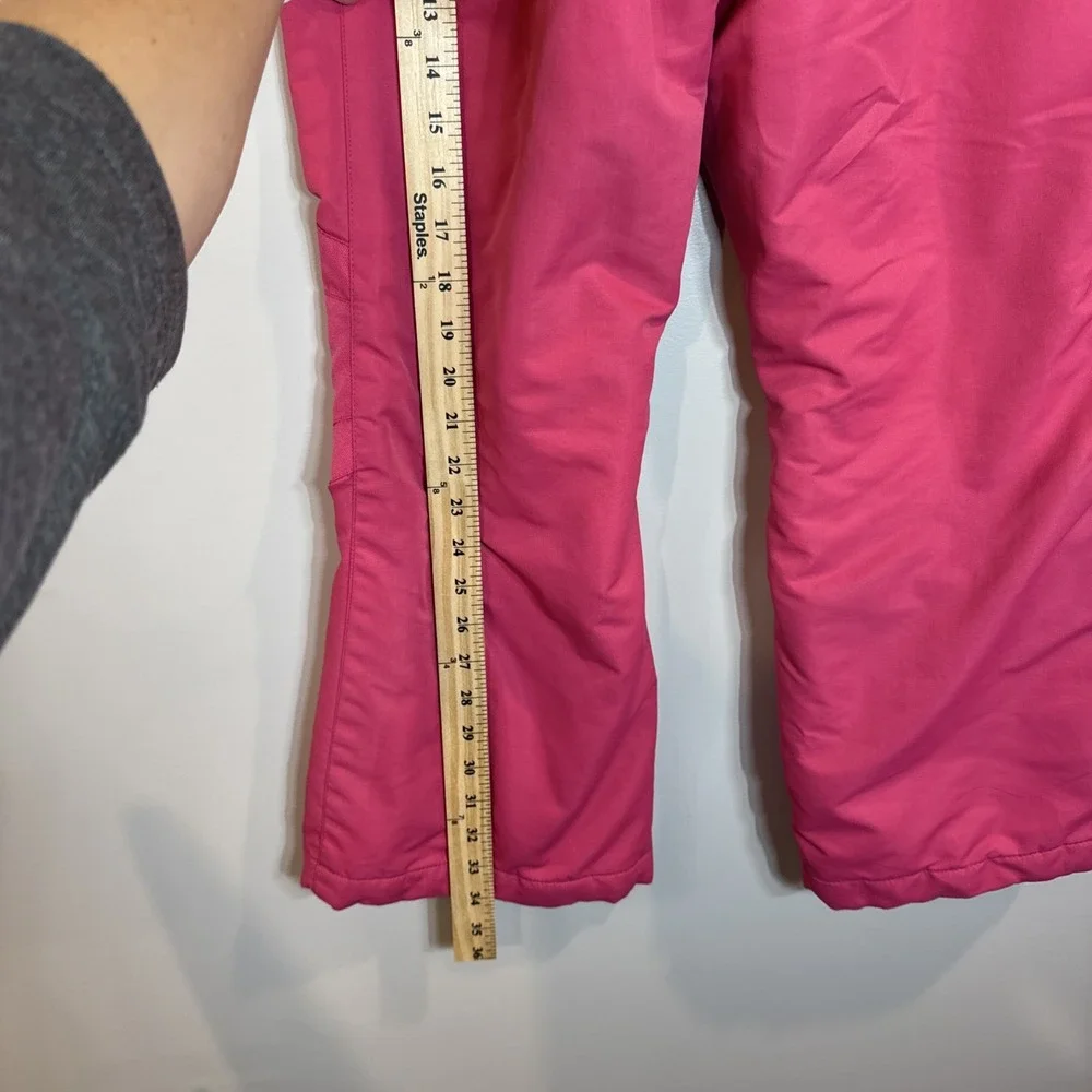 Faded Glory Girls Snow Pants L‎ 10-12 Pink Ski Winter Reinforced Knees Utility
